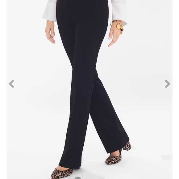 So Slimming Straight-Leg Trousers, navy, Chicos size 1.5=size 10 - Picture 2 of 11